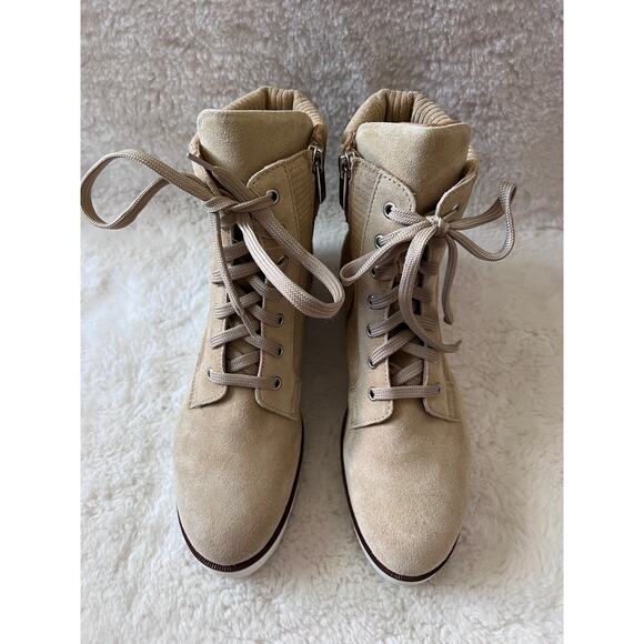 Aquatalia Tan Suede Corduroy Ankle Boots Size 10 Made in Italy $525 Retail - Picture 8 of 11